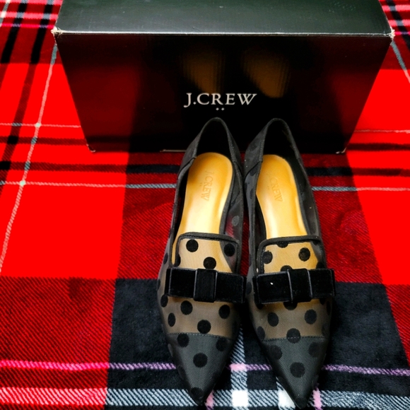 J. Crew Shoes - J.Crew Mesh flats with velvet bow